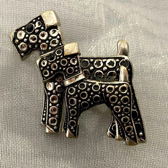 😍2/$20 Terrier Parent & Pup Silver-Tone Brooch 1.25”x1.5” - Picture 1 of 5